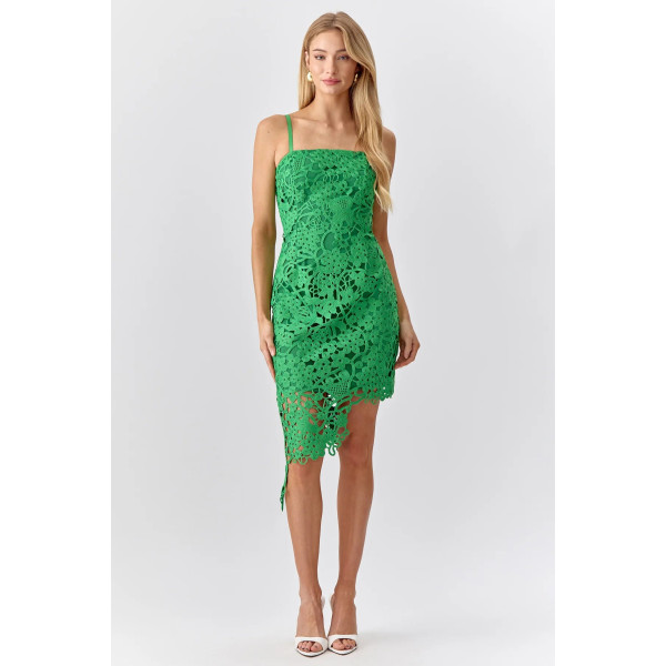 Sunflower Symmetry Crochet Lace Dress