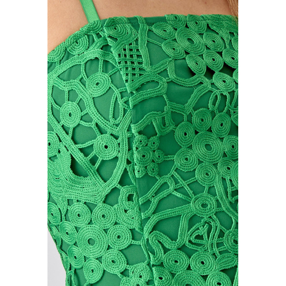 Sunflower Symmetry Crochet Lace Dress