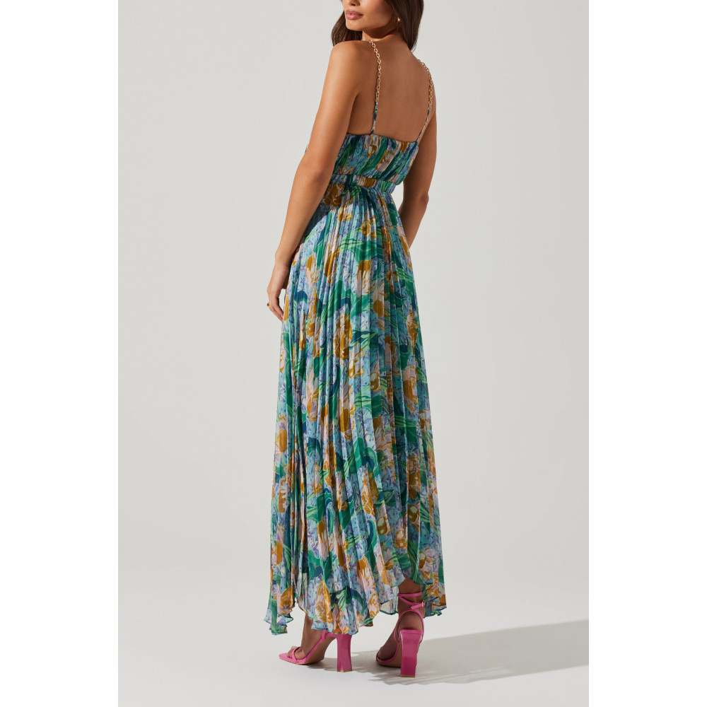 Delicata Floral Pleat Dress