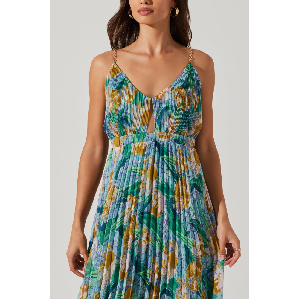 Delicata Floral Pleat Dress