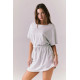 Taffetas Wave Drawstring Dress