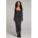 Might Licorice Midi Dress
