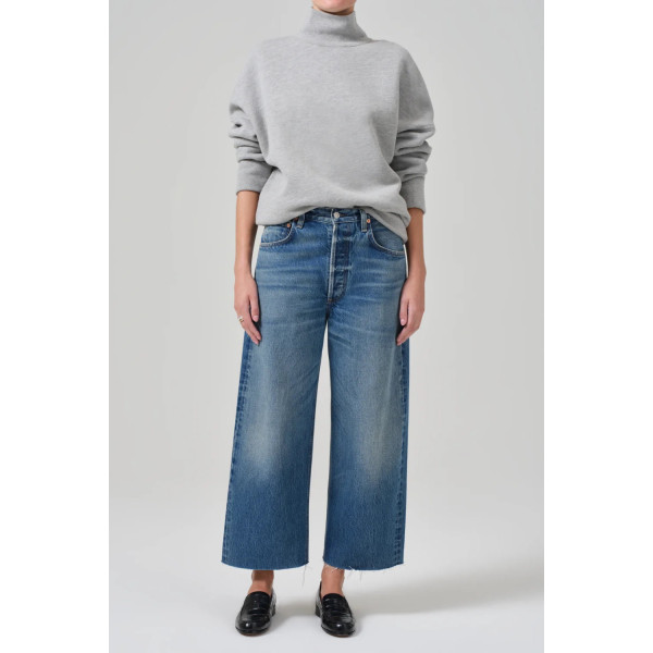 Jade Raw Hem Crop