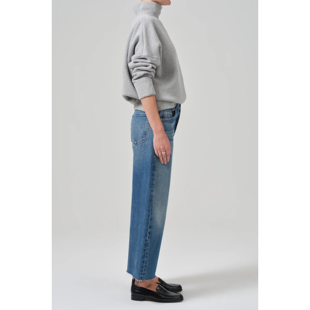 Jade Raw Hem Crop