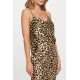 Vida Symmetry Print Satin Cowl Neck Tank Top