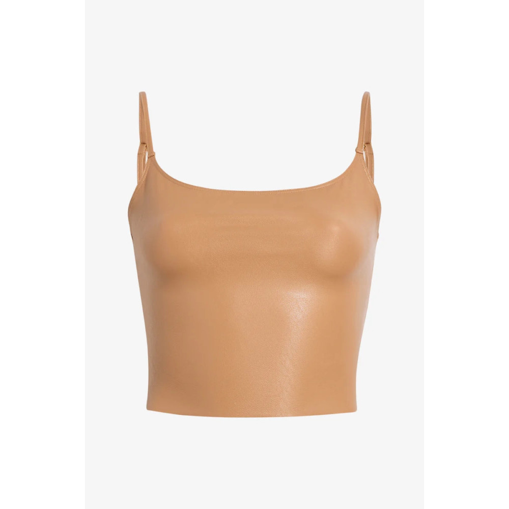 Estrella Leather Crop Cami