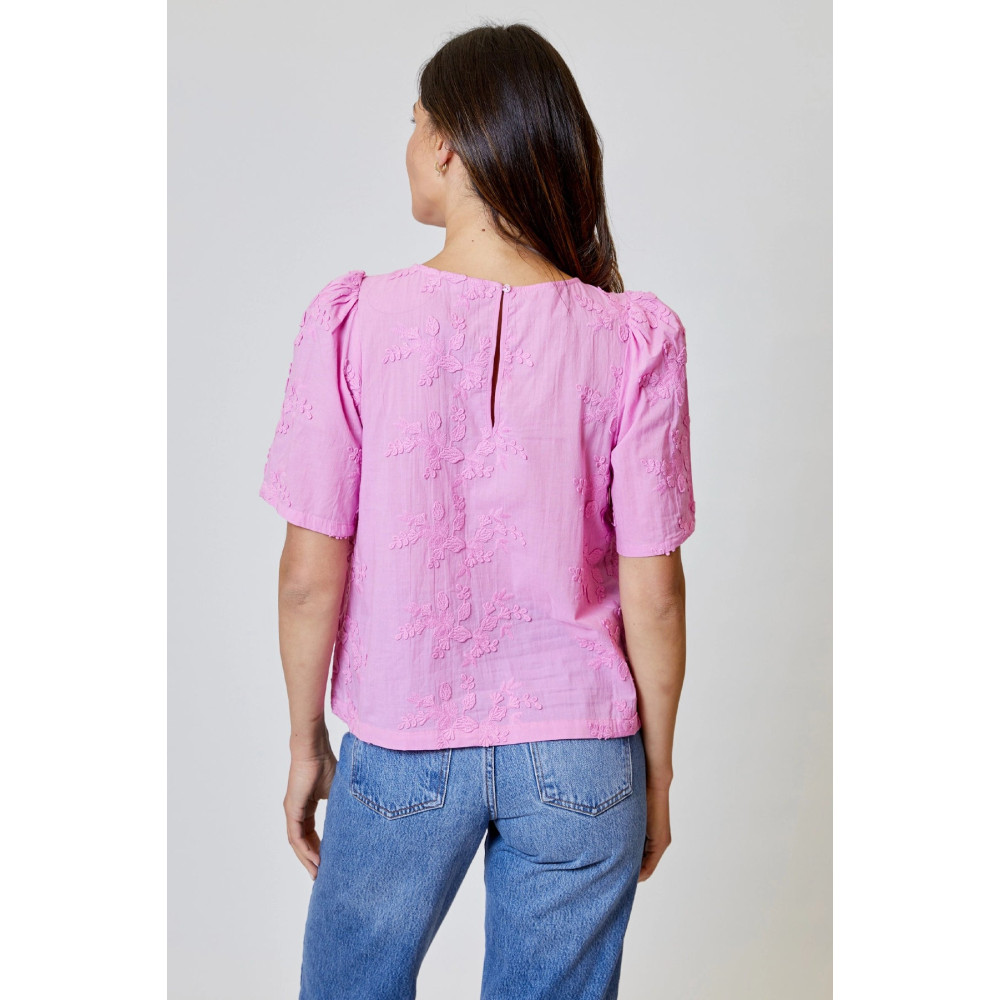 Nebula Glow Flower Applique Top