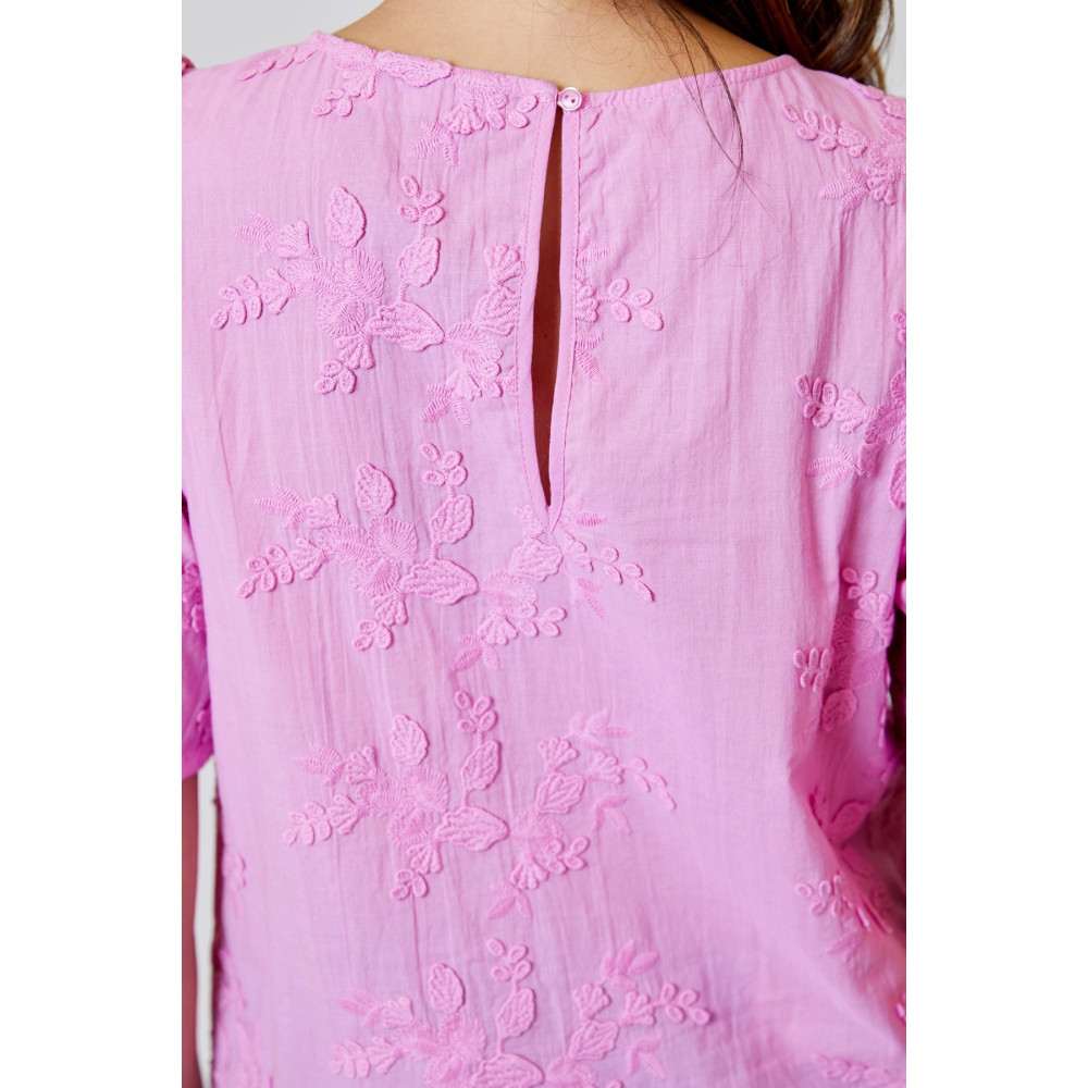 Nebula Glow Flower Applique Top