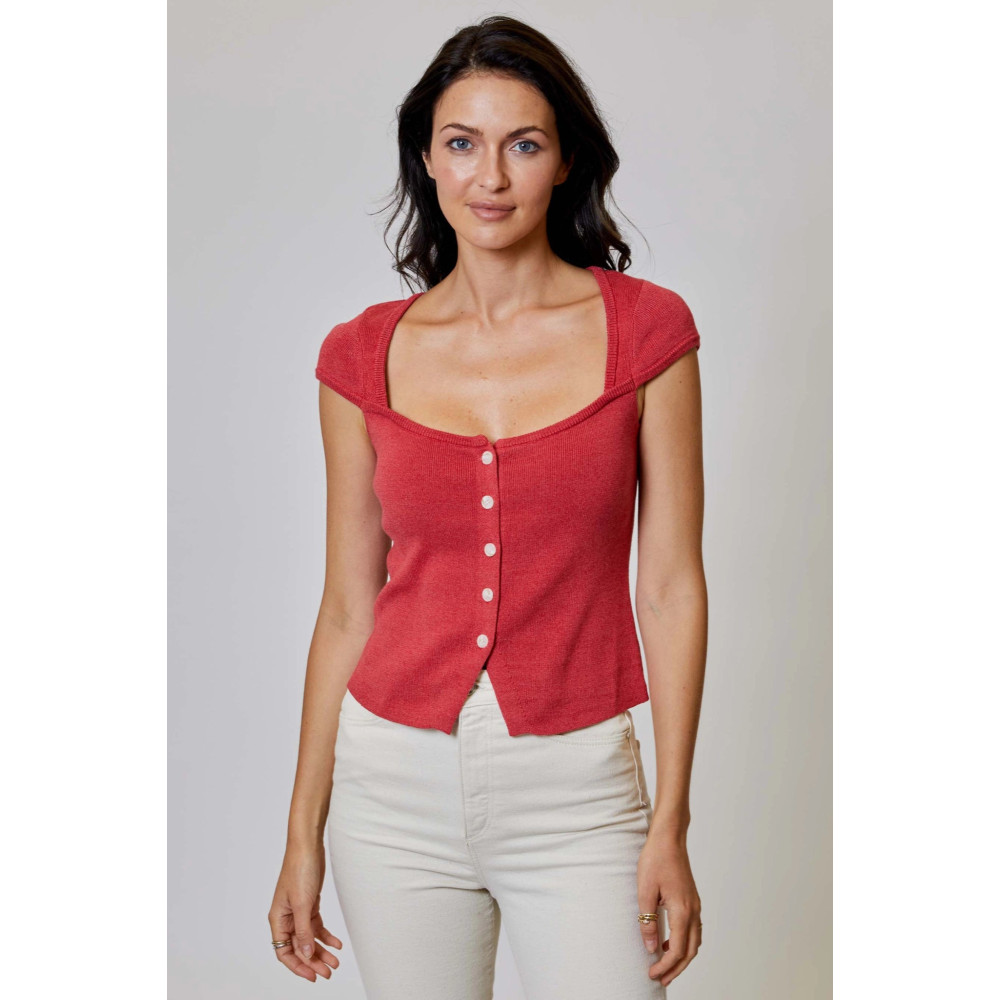 Gasa Button Top