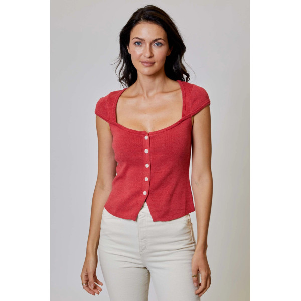 Gasa Button Top