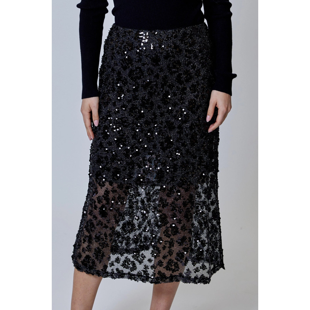 Zaffiro Leopard Midi Skirt