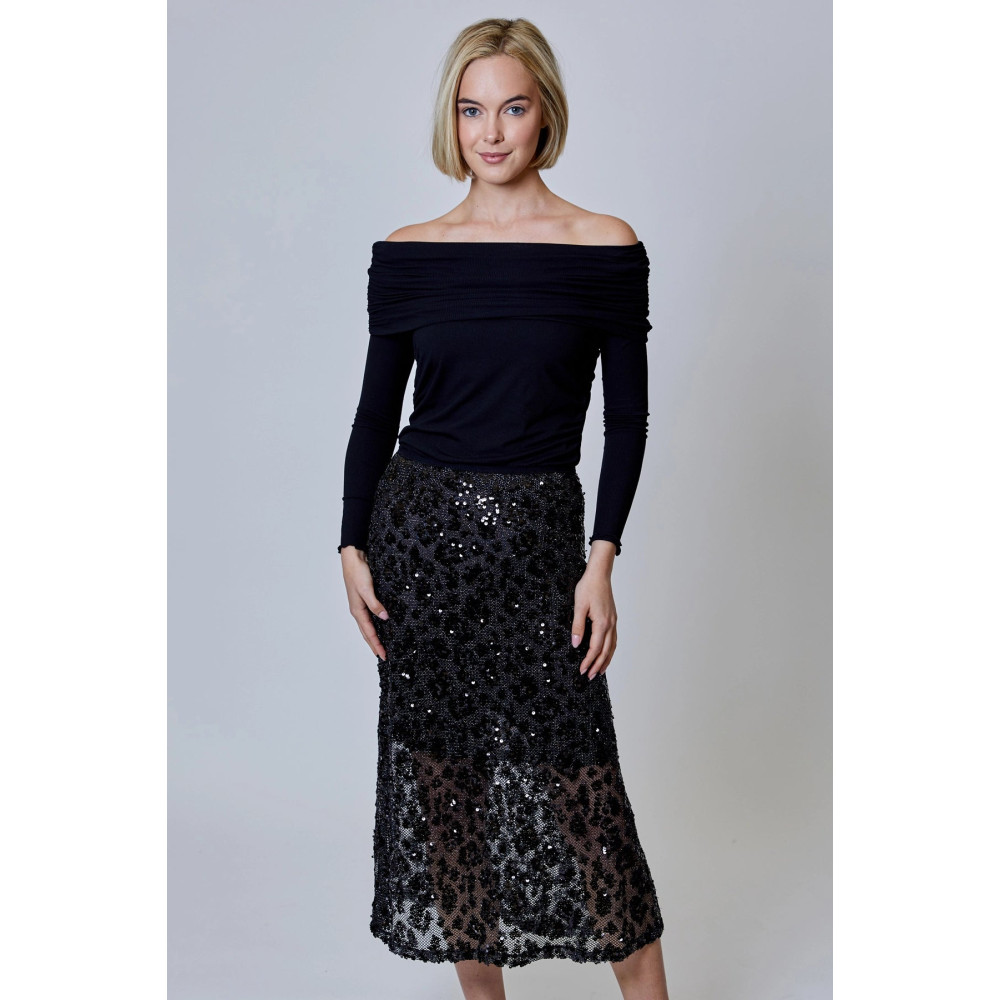 Zaffiro Leopard Midi Skirt
