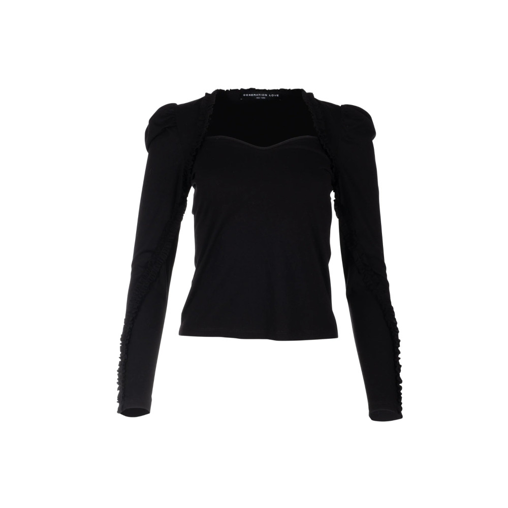 Moda Lumina Ruffle Trim Top