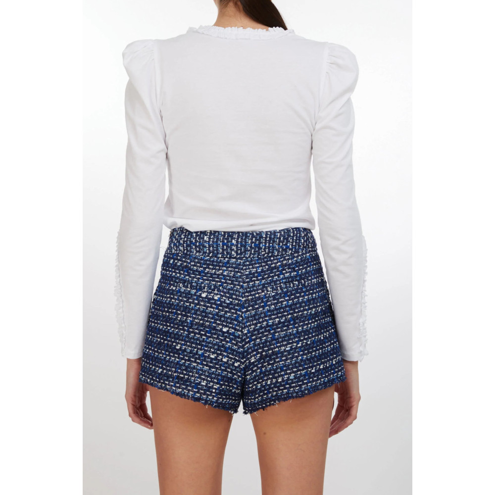 Moda Lumina Ruffle Trim Top