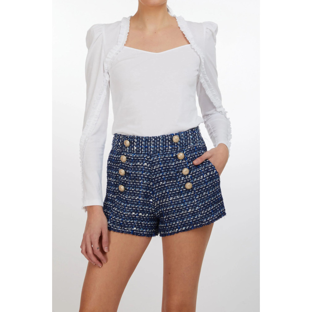 Moda Lumina Ruffle Trim Top