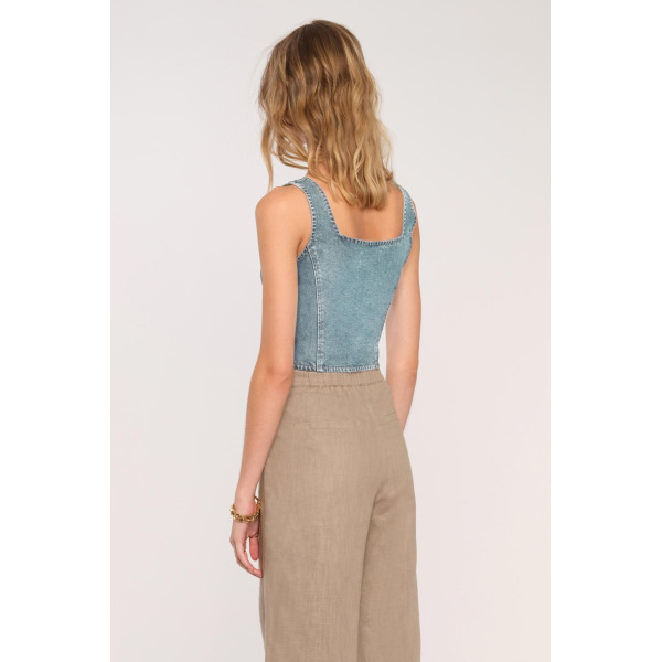 Organza Denim Top