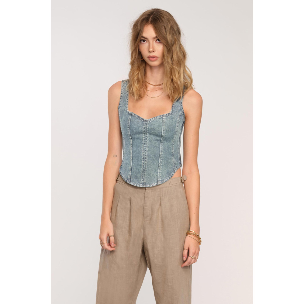 Organza Denim Top