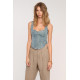 Organza Denim Top