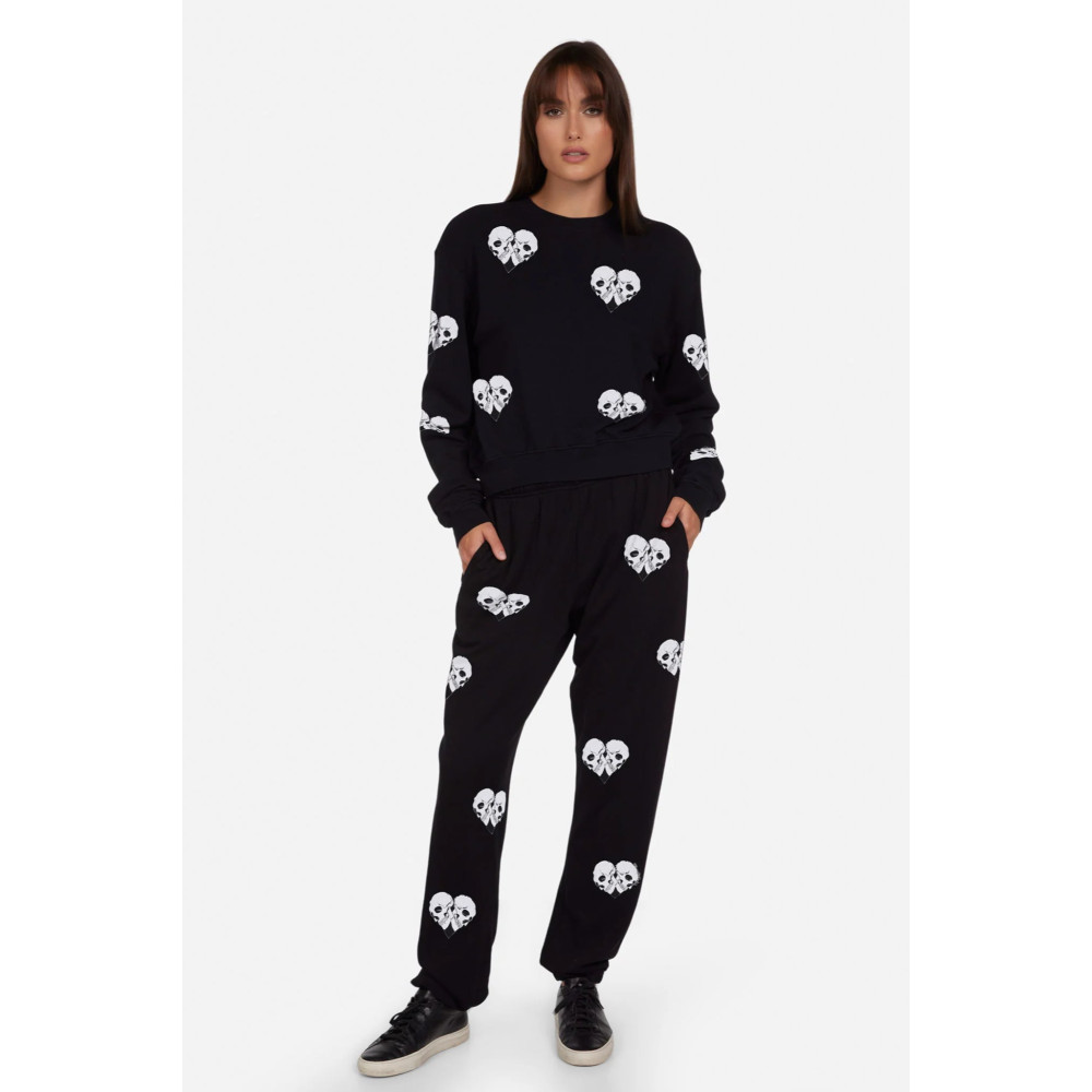 Structure Skull Heart Sweat Shirt