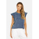 Apex Bloom Short Sleeve Acid Denim Tee