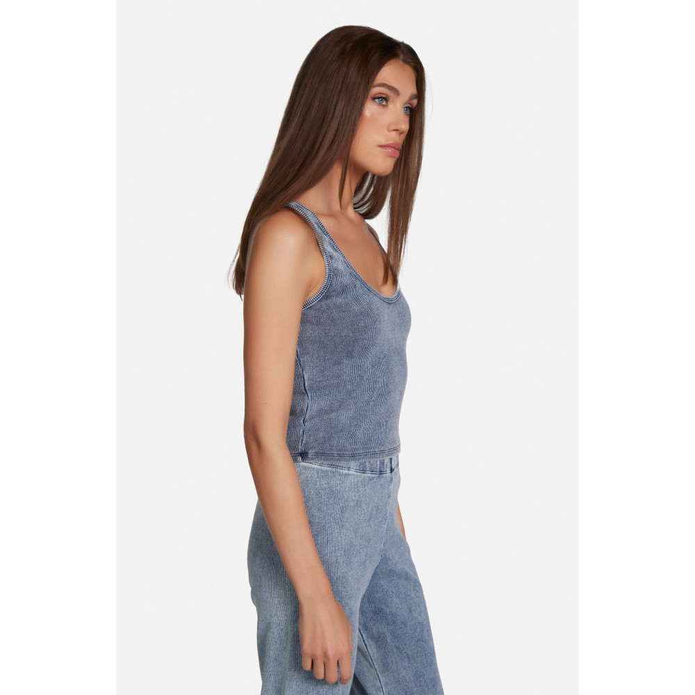 Tulle Denim Wash Tank