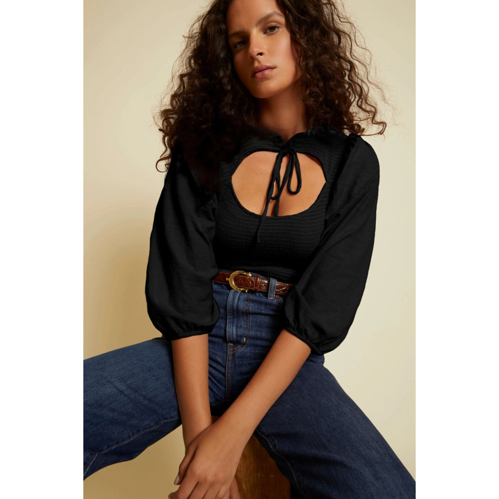 Noon Rush Smocked Tie Top