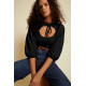 Noon Rush Smocked Tie Top