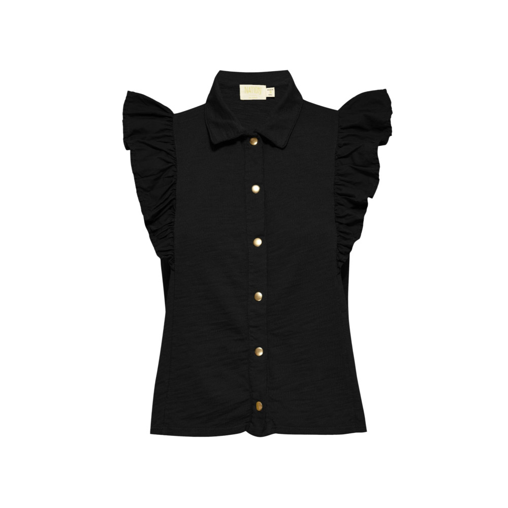 Cadencia Ruffle Button Top