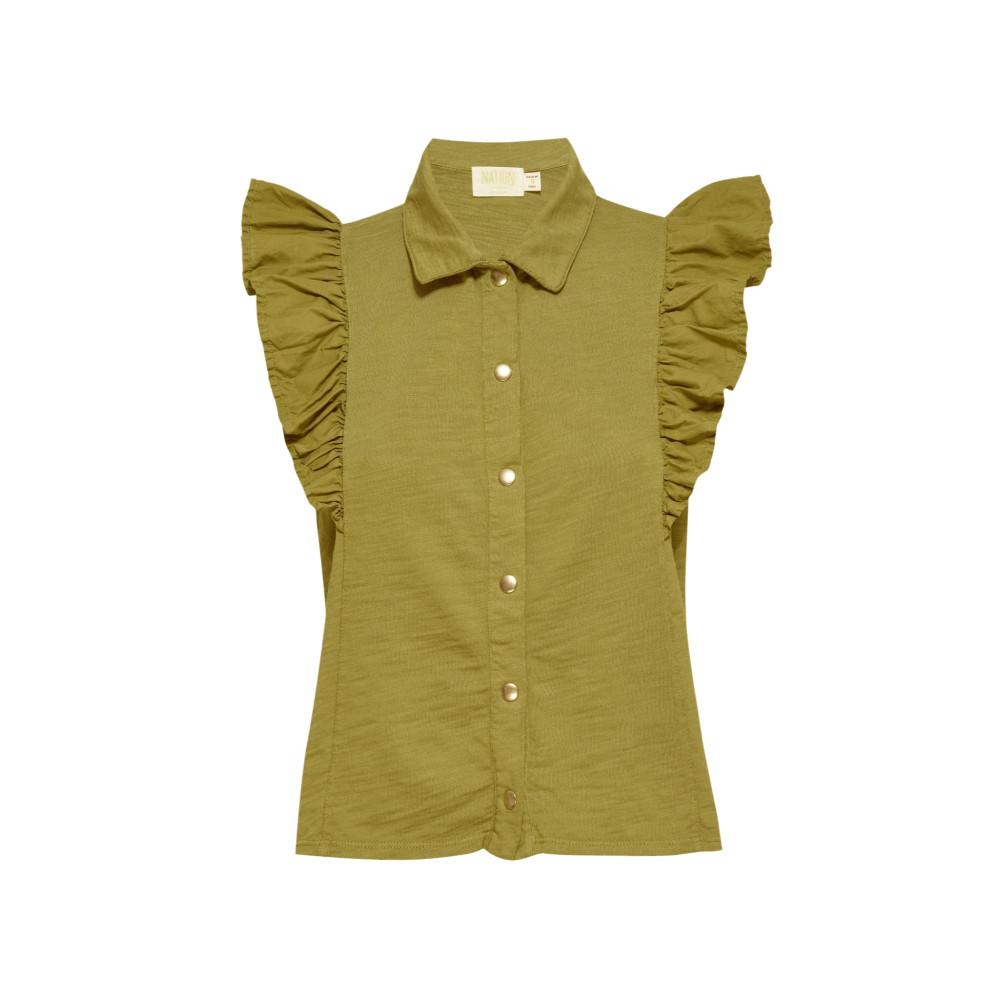 Cadencia Ruffle Button Top