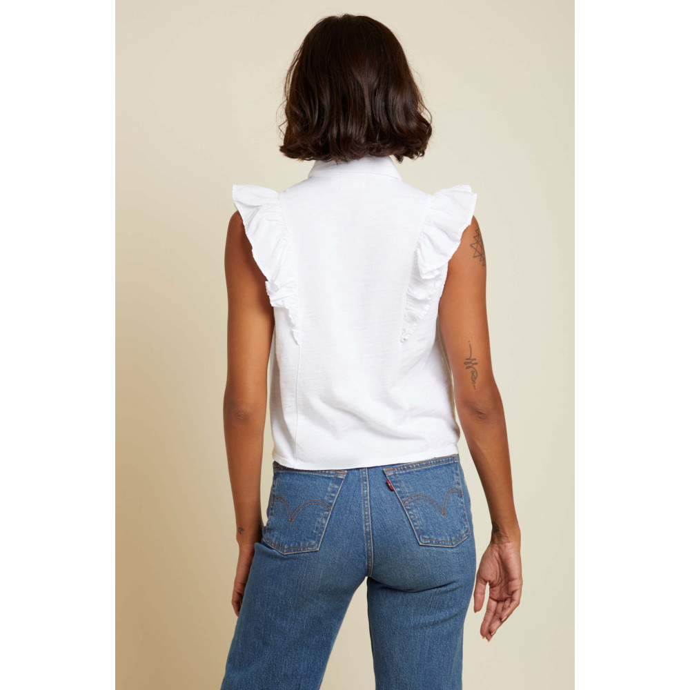 Cadencia Ruffle Button Top