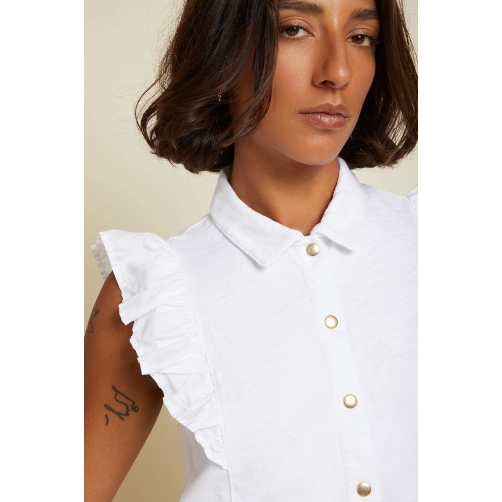 Cadencia Ruffle Button Top