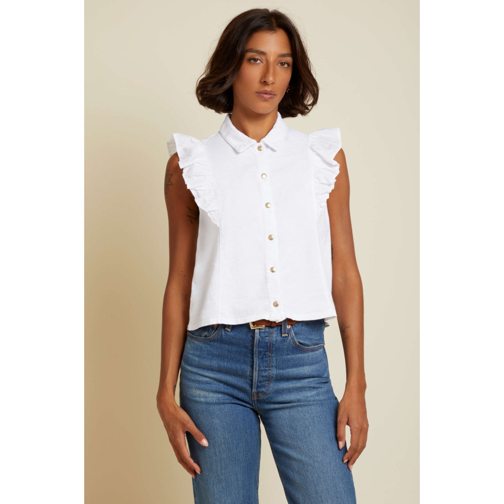 Cadencia Ruffle Button Top