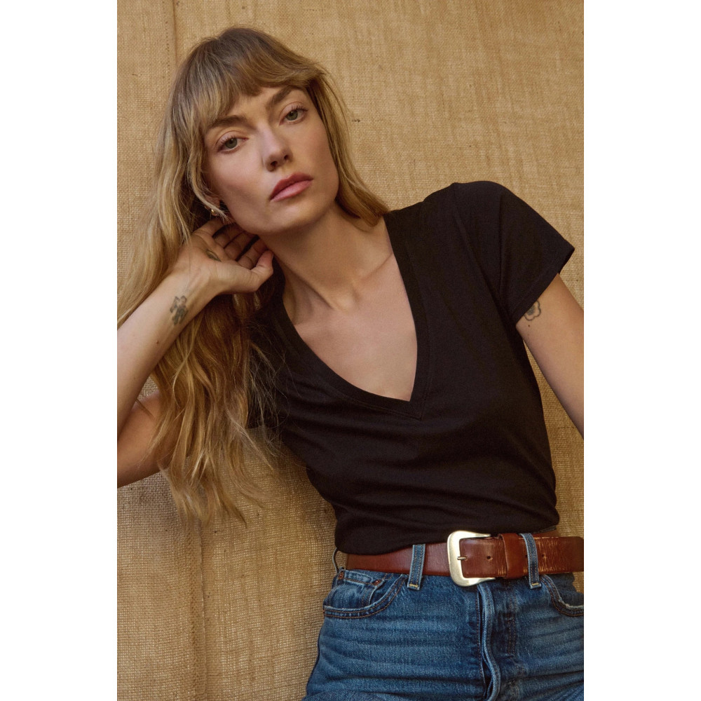 Mist Mood Slim V Neck Tee