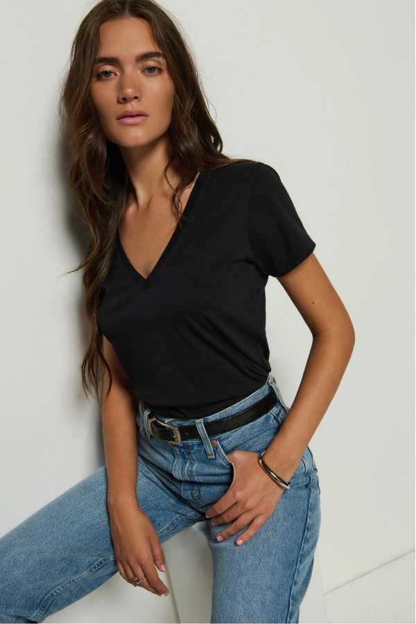 Mist Mood Slim V Neck Tee