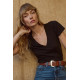 Mist Mood Slim V Neck Tee