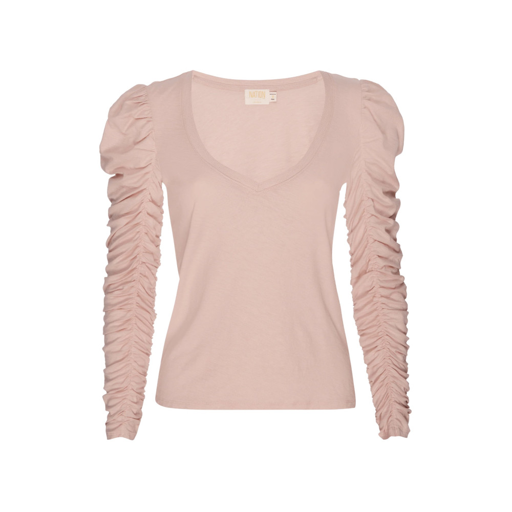 Luna Shirred V neck