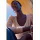 Luna Shirred V neck