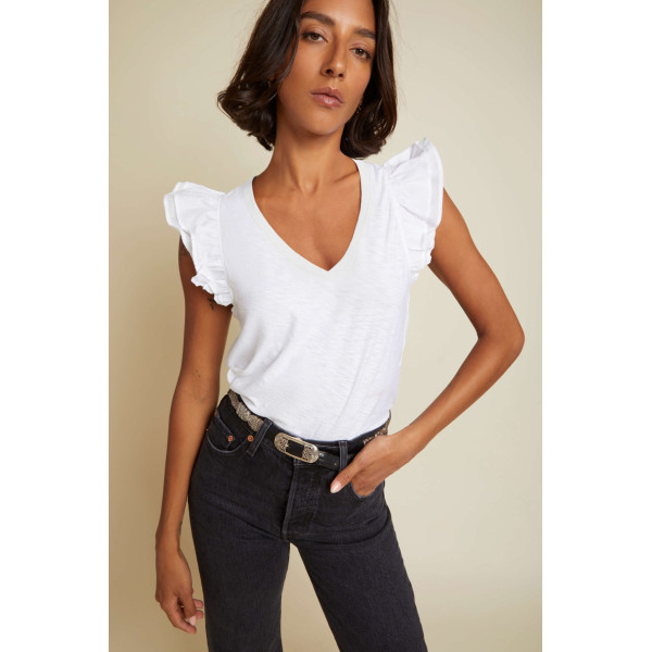 Autumn Luxe Contrast Ruffle Tank