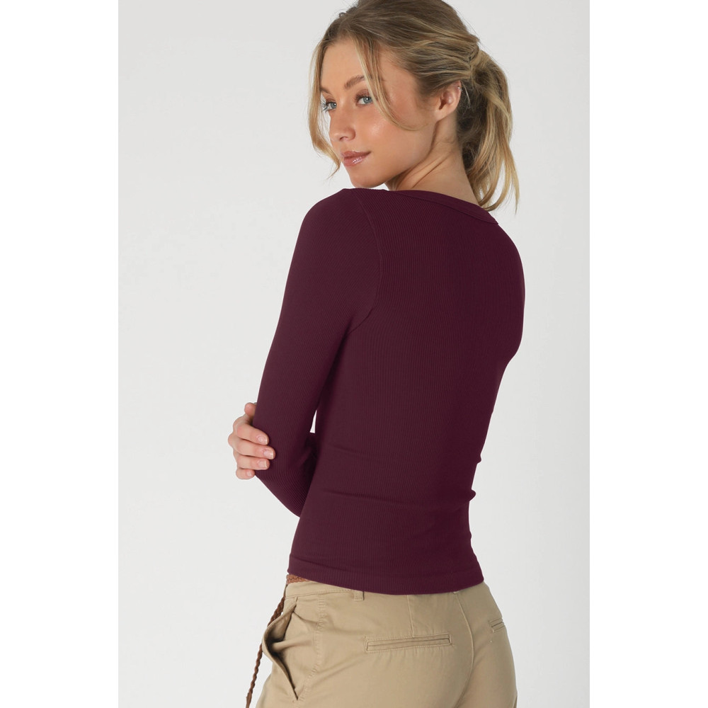 Pattern V-Neck Long Sleeve