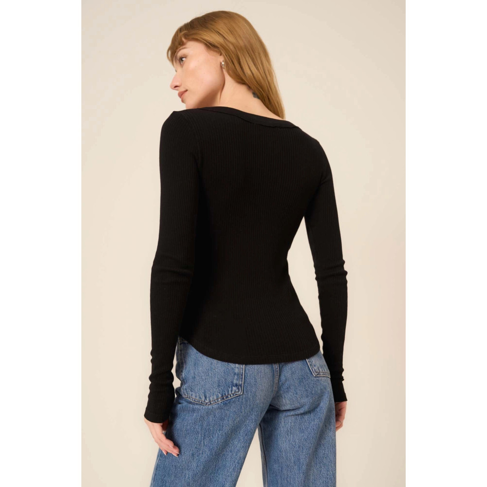 Mussola Comeback Notch Neck Long Sleeve
