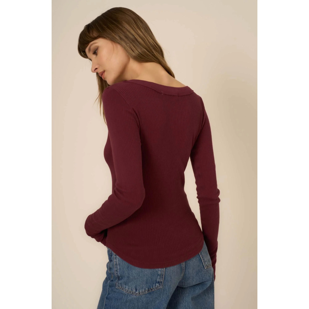 Mussola Comeback Notch Neck Long Sleeve
