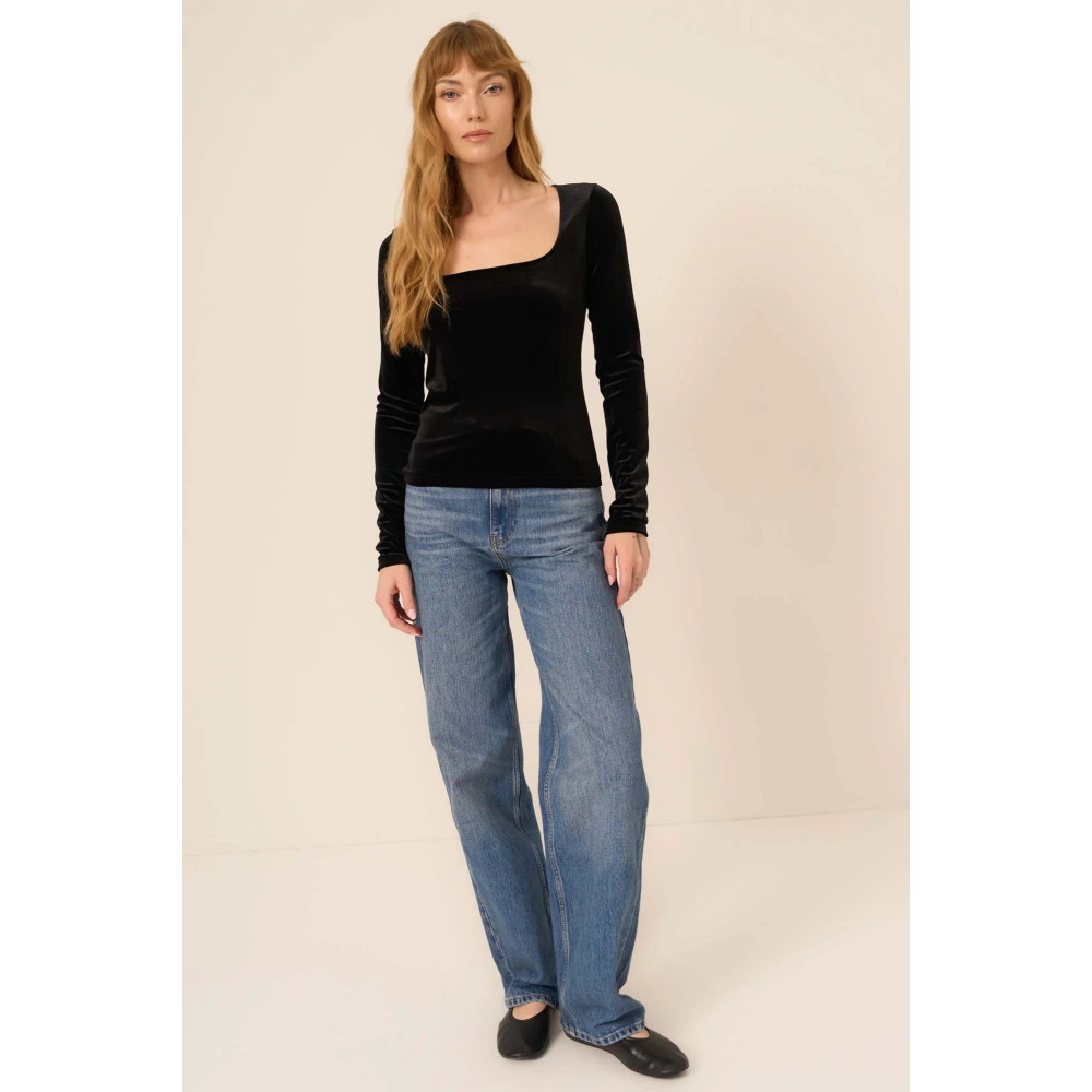 Lush Rush Come True Square Neck Velvet Long Sleeve