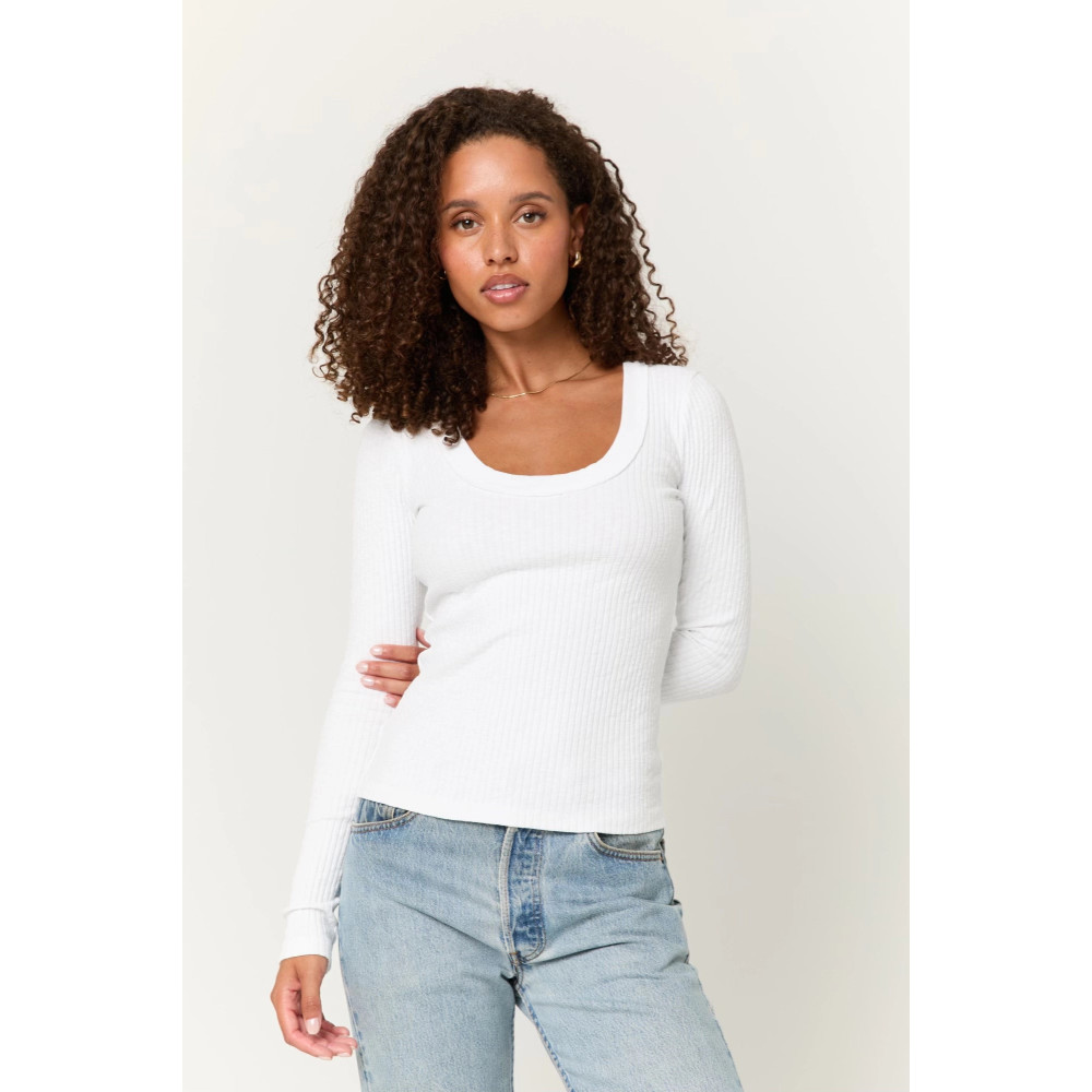 Shimmer Vibe Scoop Rib Long Sleeve