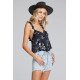 Soie Ruffle Print Tank