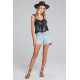 Soie Ruffle Print Tank