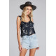 Soie Ruffle Print Tank