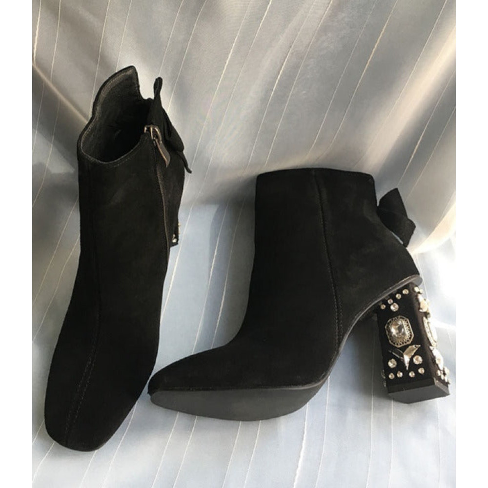 Alba Crystal Suede Heels